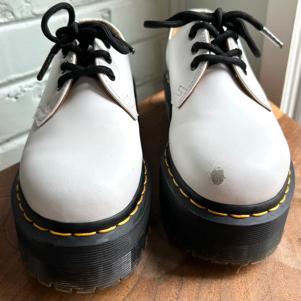 Dr. Martens 1461 Quad Smooth Leather Platform Shoes 36 Women's 5 Twee Academia